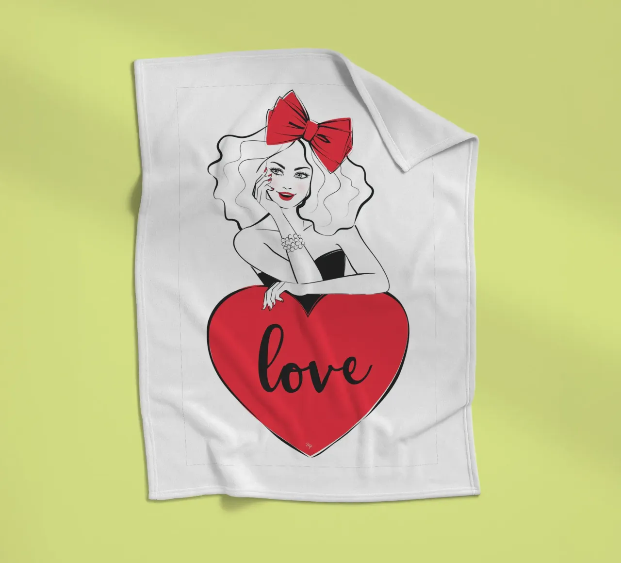 Ragazza dal cuore grande amore coperta in pile da Martina
