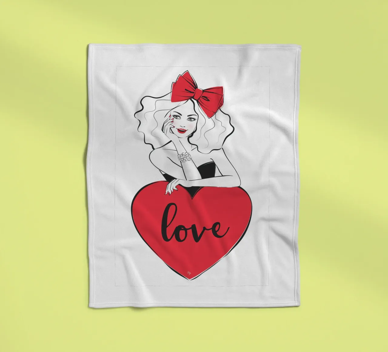 Ragazza dal cuore grande amore coperta in pile da Martina