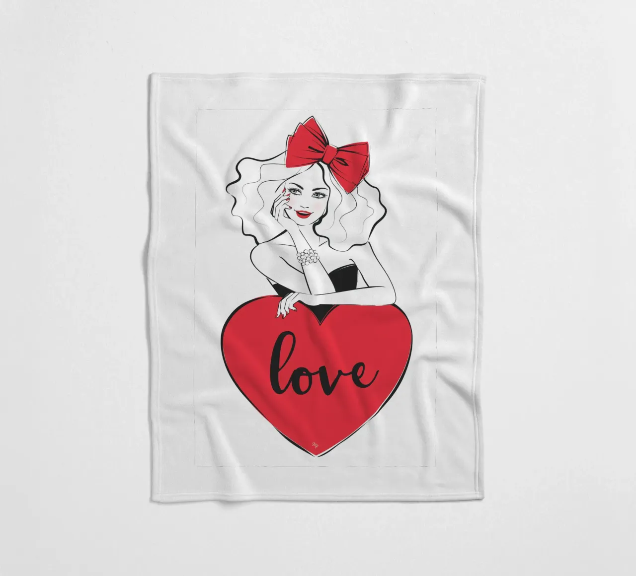 Ragazza dal cuore grande amore coperta in pile da Martina
