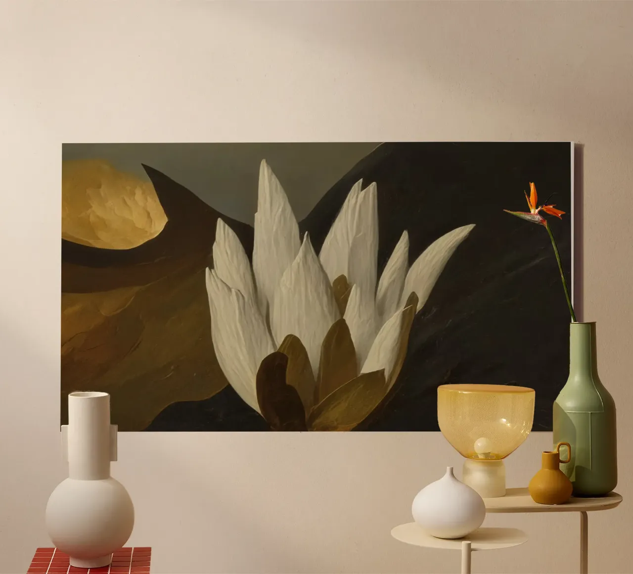 Blumen_3 tela con Cornice a cassetta da Impressionismus by LK