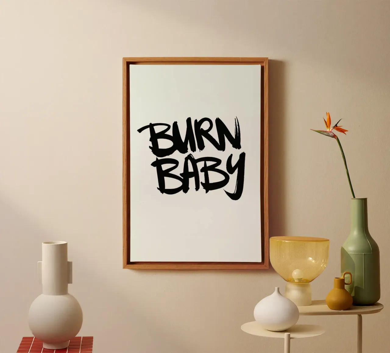 Burn Baby tela con Cornice a cassetta da Dead Language