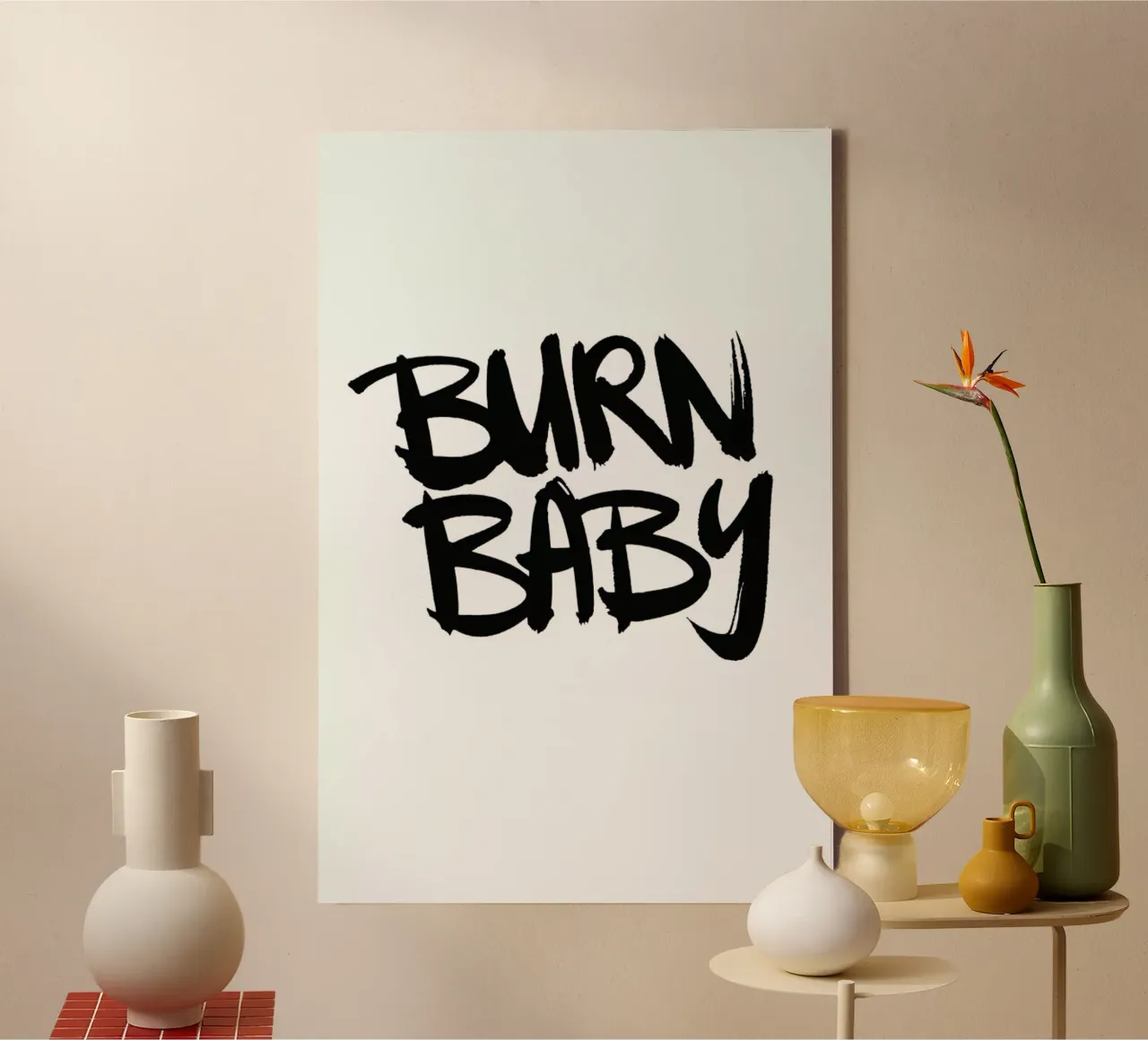 Burn Baby tela con Cornice a cassetta da Dead Language