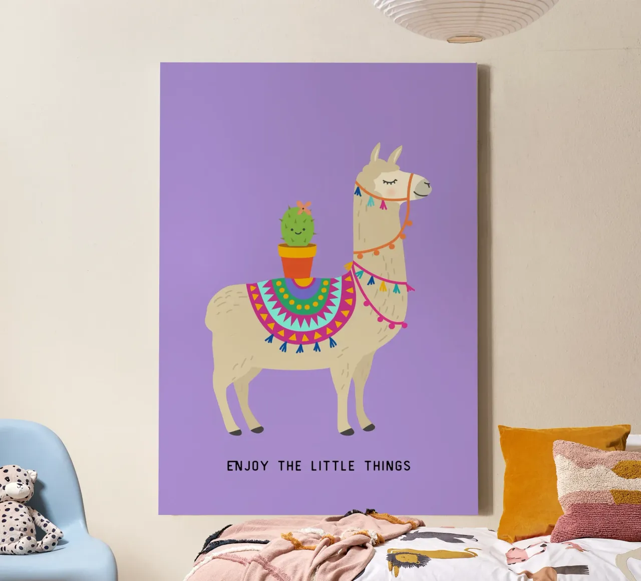 Enjoy-the-little-Kaktus tela con Cornice a cassetta da AESTHETIC VIBES by Isabel