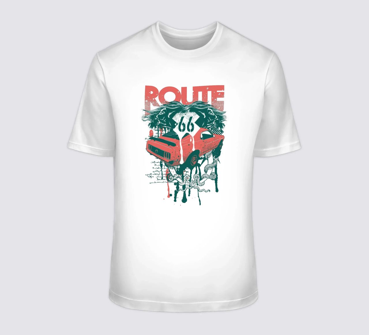 Illustration im Route-66-Stil jetzt im Trend T-Shirt von Urban Life