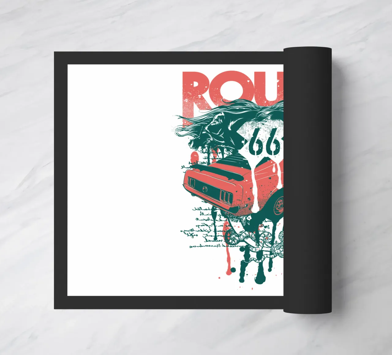 Illustrazione in stile Route 66 di tendenza ora zerbino da Urban Life