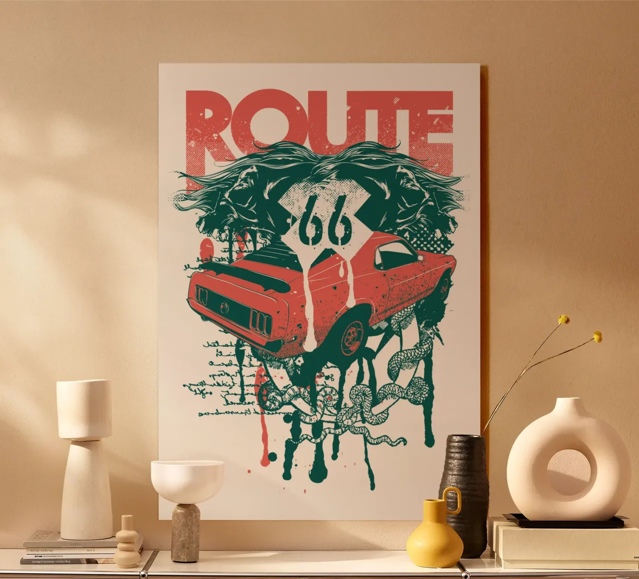 Illustrazione in stile Route 66 di tendenza ora pannello forex da Urban Life