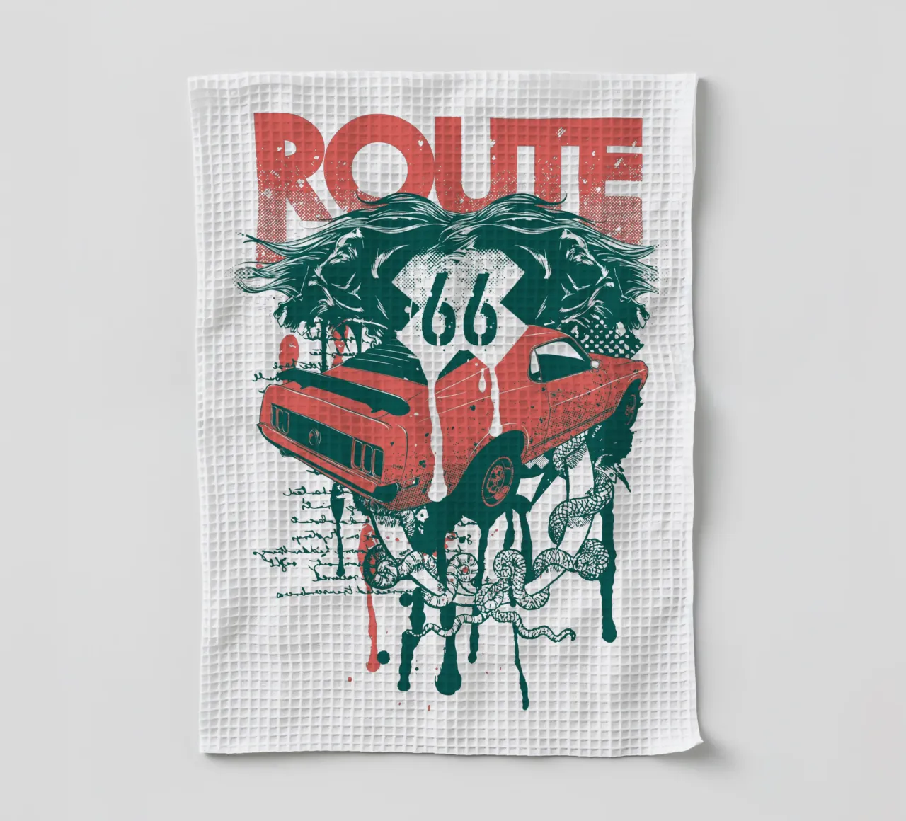 Illustrazione in stile Route 66 di tendenza ora canovaccio da cucina da Urban Life