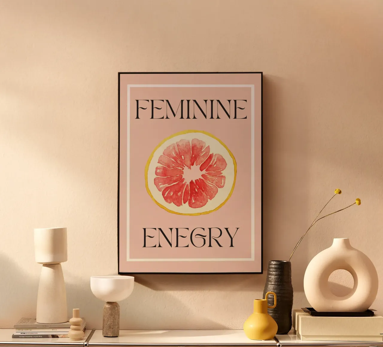 Feminine Energy | Empowering Art | Citrus Vibes metacrilato de PrintCessStudio