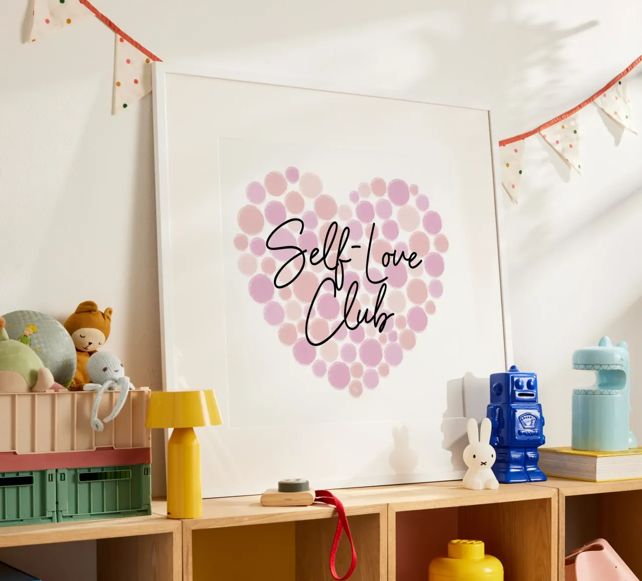Cuore del club dell'amore per se stessi poster con telaio in legno da Martina