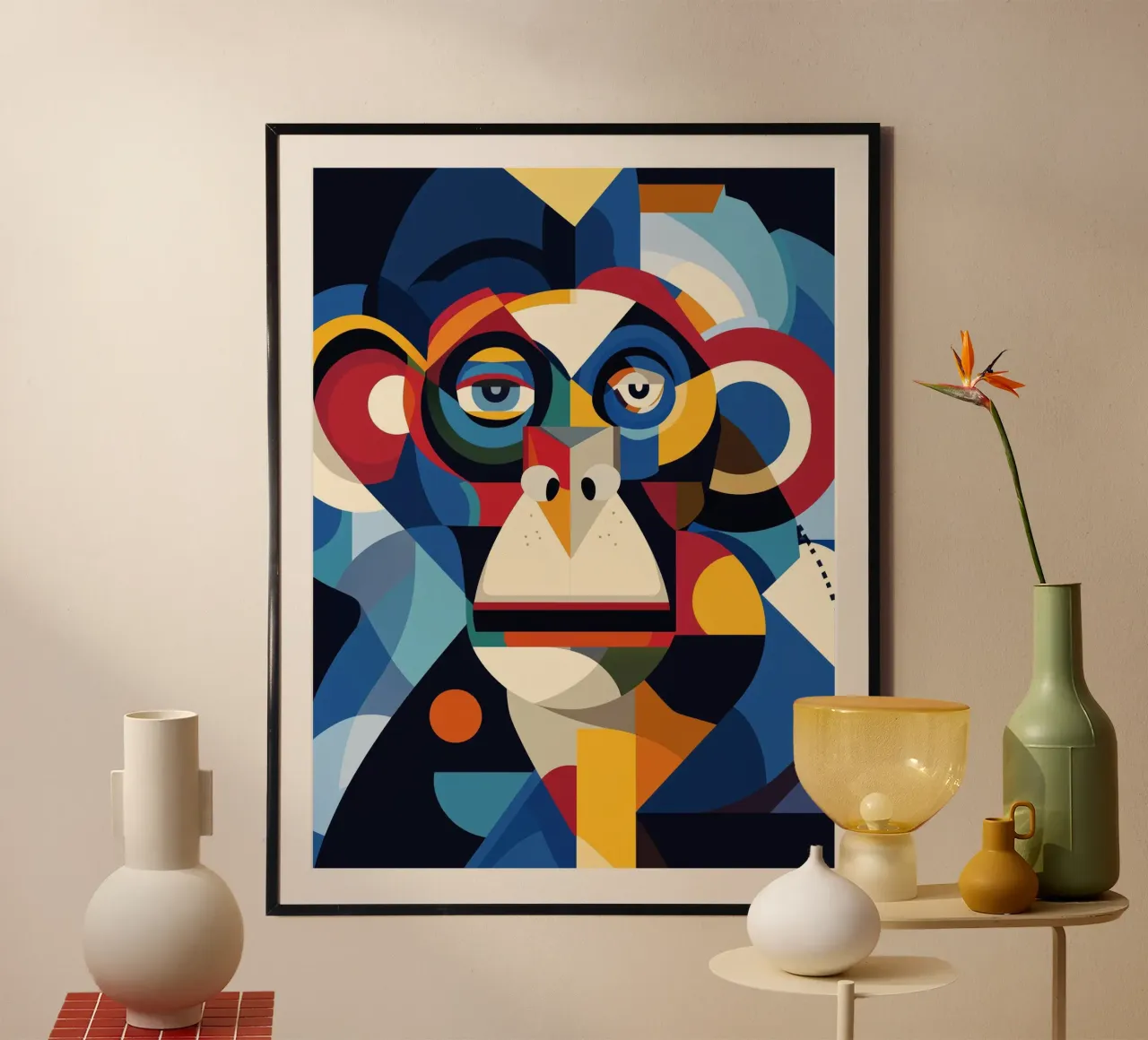 Funky Monkey poster con telaio in plastica da Katja Stehle Design