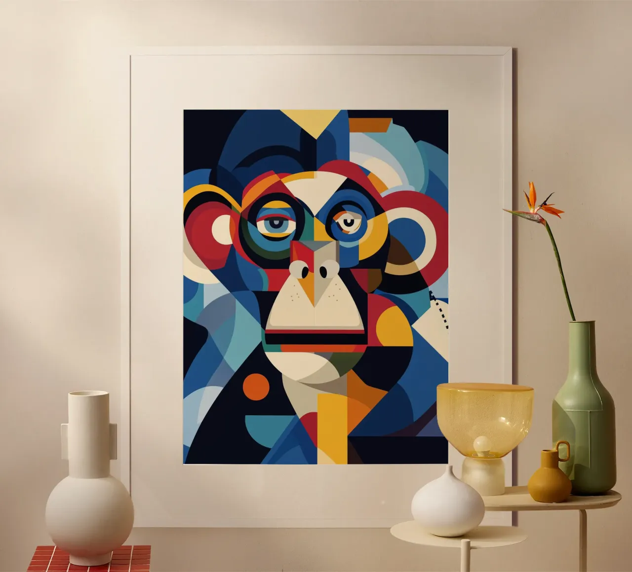 Funky Monkey poster con telaio in plastica da Katja Stehle Design