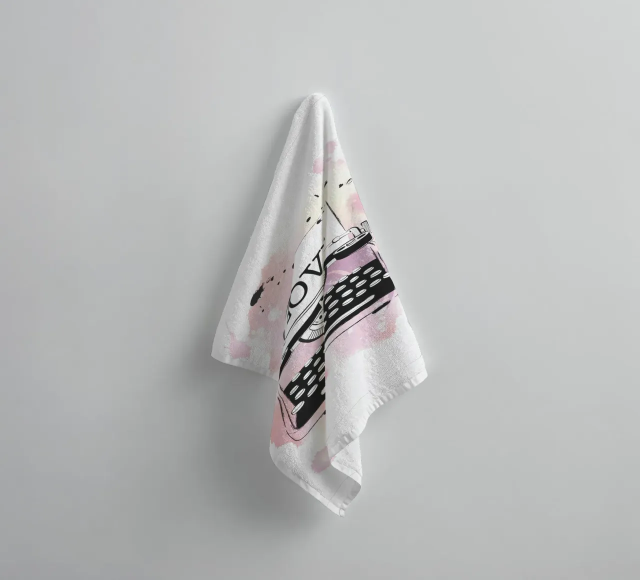 Machine à écrire Pink Love serviette de bain de Martina
