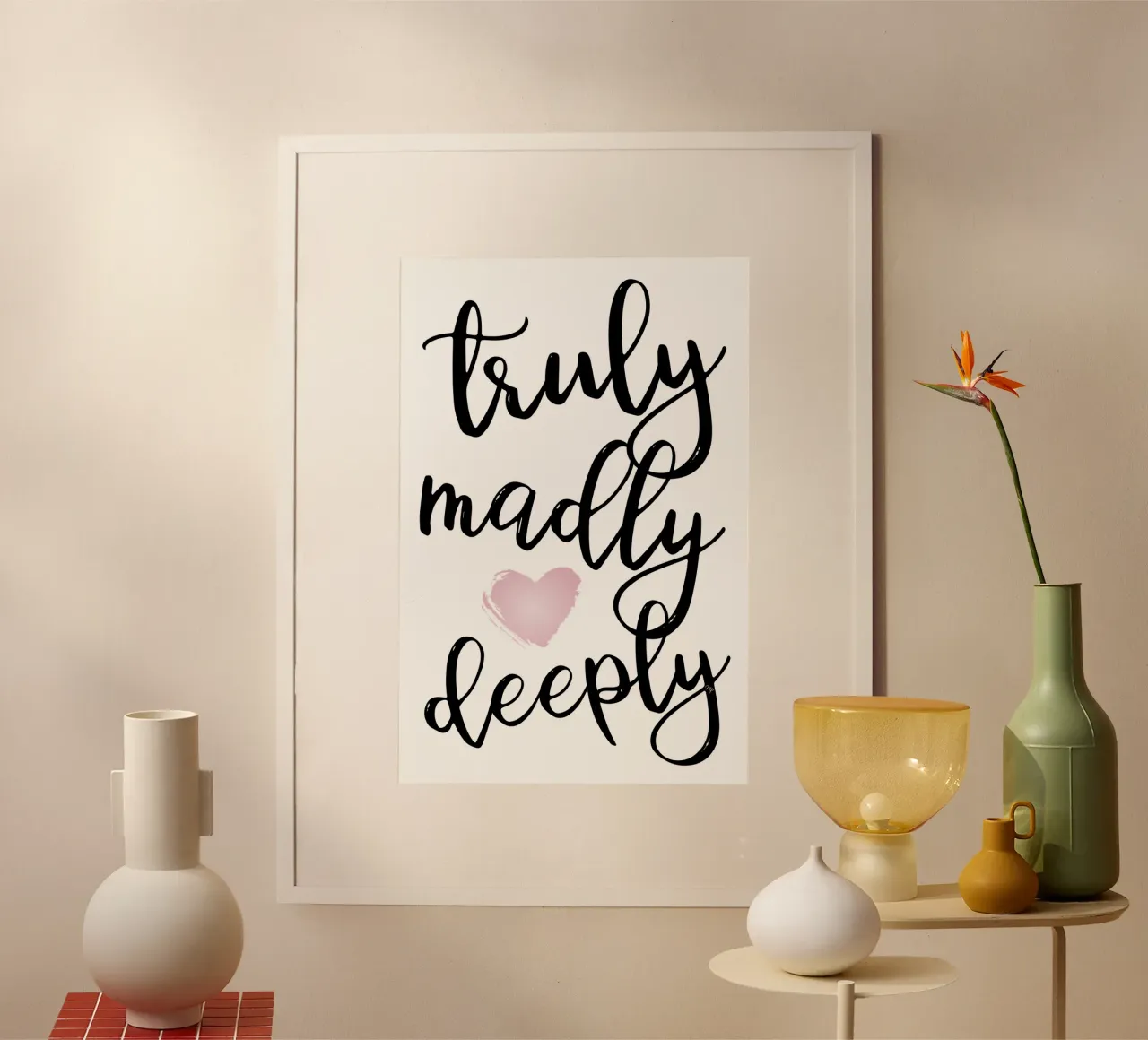 Citazioni sull'amore sincero e profondo poster con telaio in alluminio da Martina