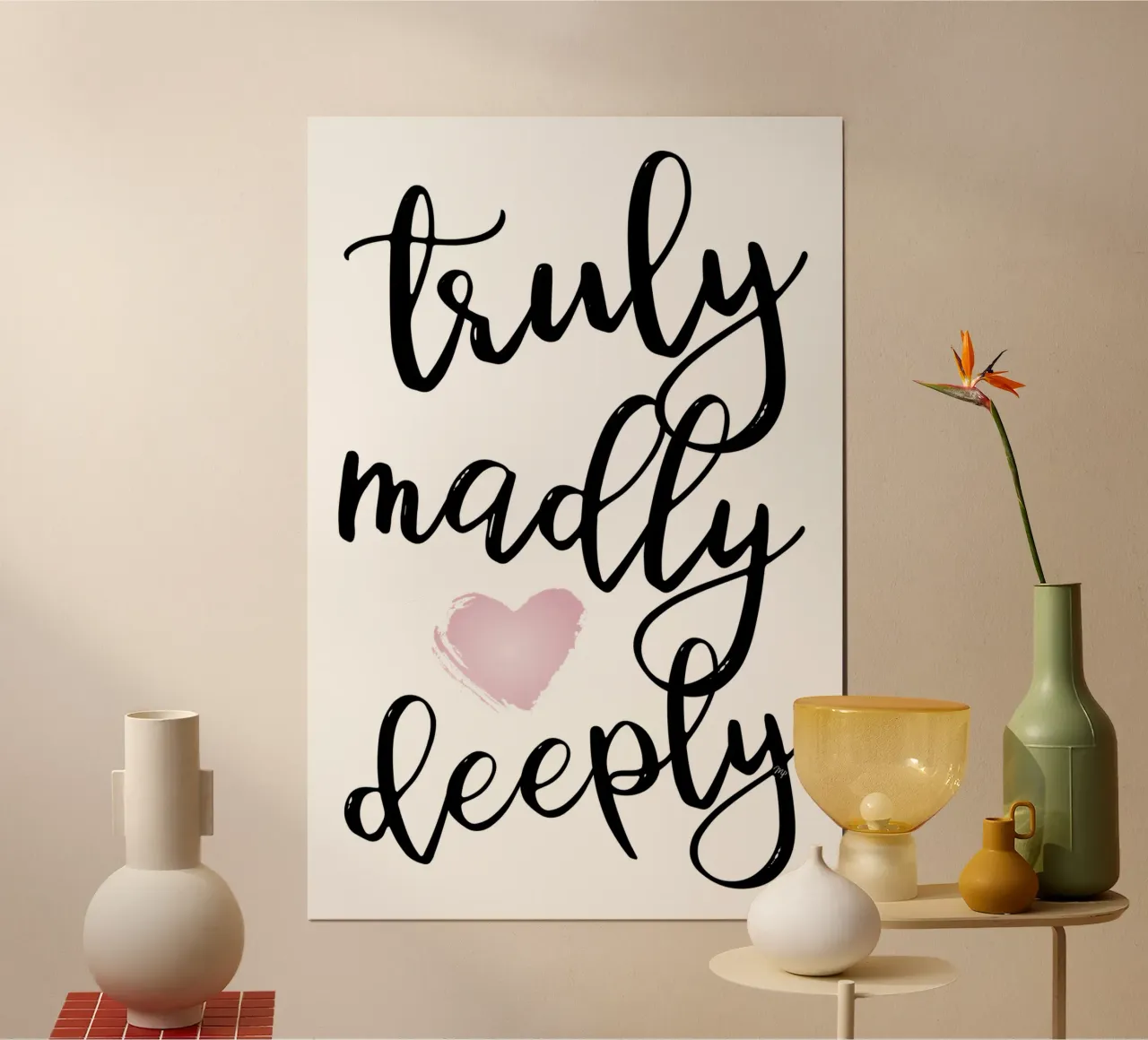 Citazioni sull'amore sincero e profondo poster con telaio in alluminio da Martina
