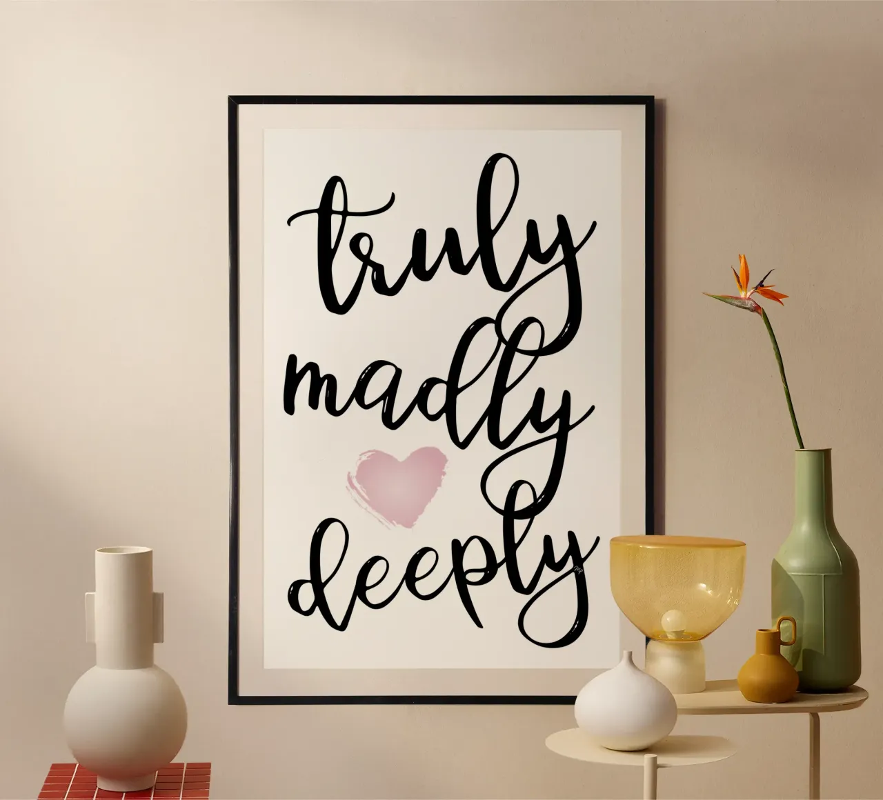 Citazioni sull'amore sincero e profondo poster con telaio in alluminio da Martina