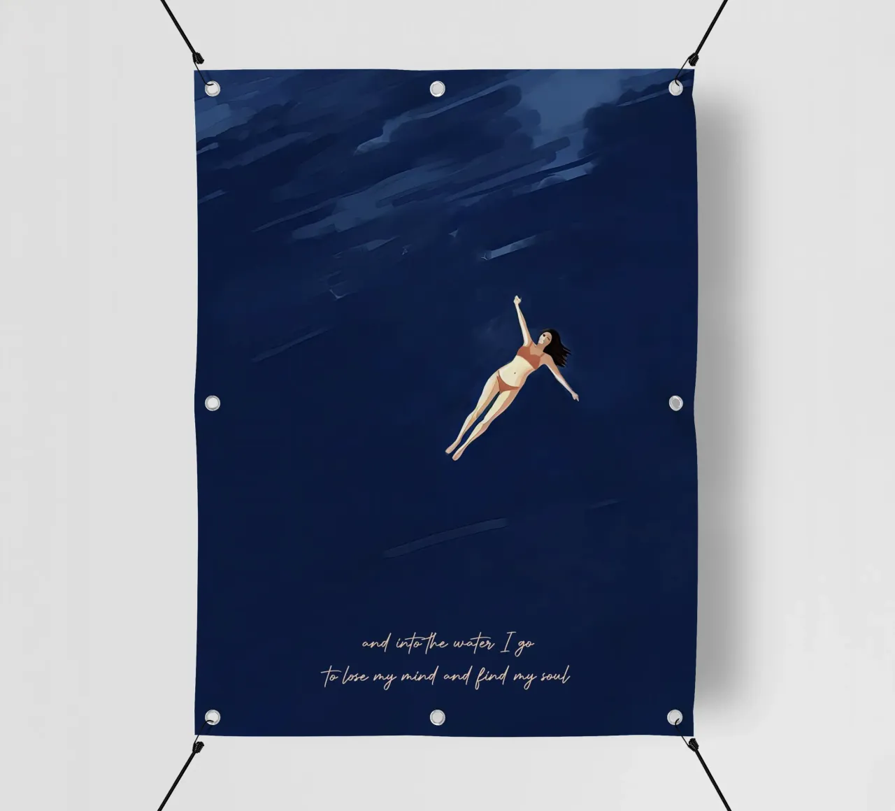 Nell'acqua vado, per perdere la testa e ritrovare l'anima telo in pvc da Peaches Art Prints