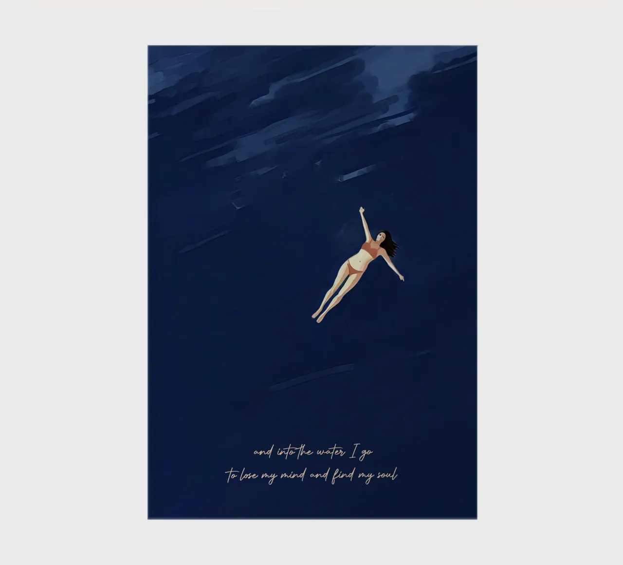 Into the Water I go, to lose my mind, find my soul notebook by Peaches Art Prints