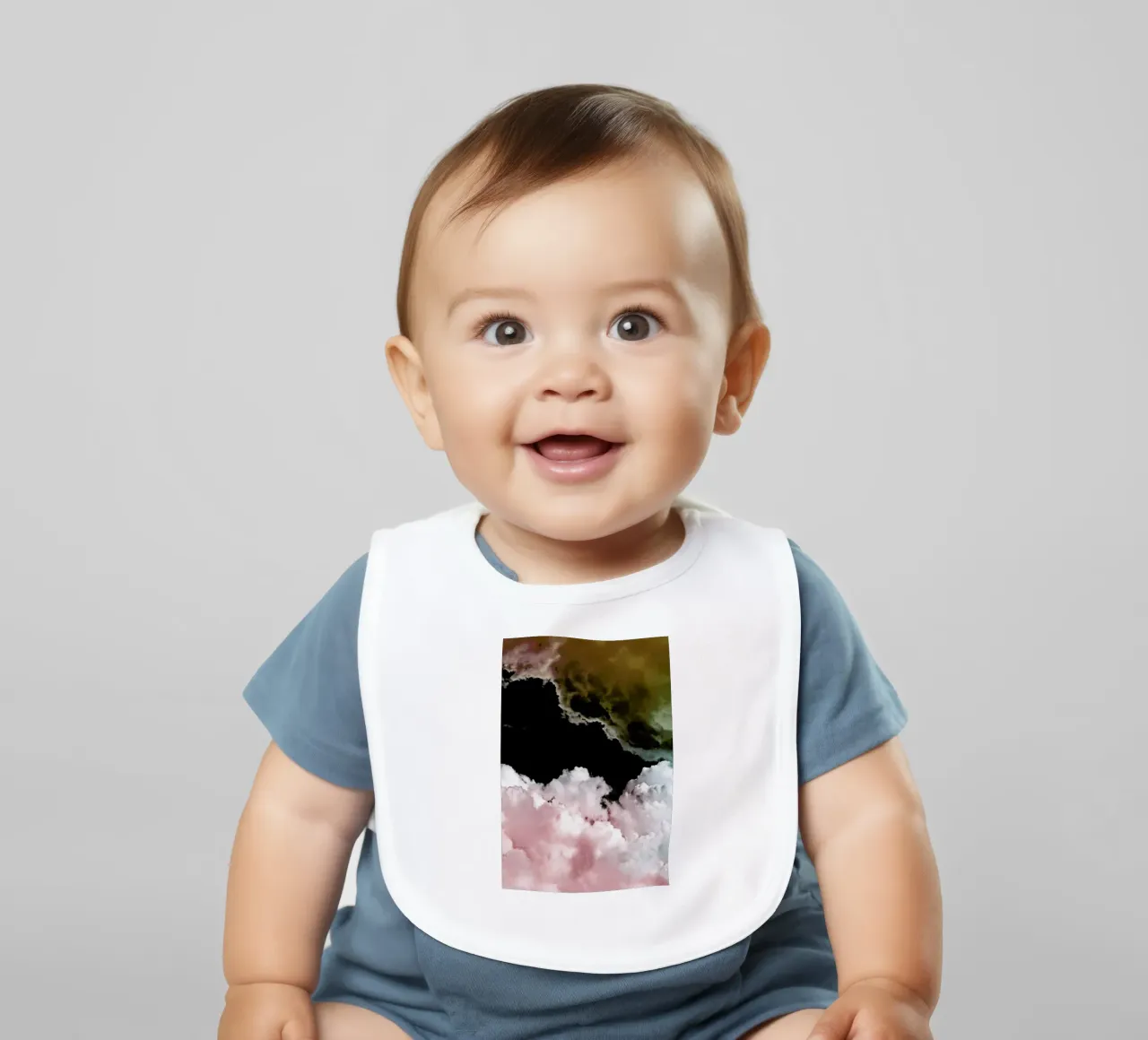 Rosa Wolken baby bib by Amy & Kurt