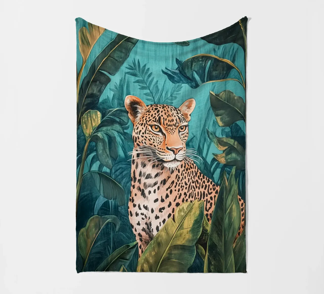 Leopardi tropicali coperta in pile da Carinaprint