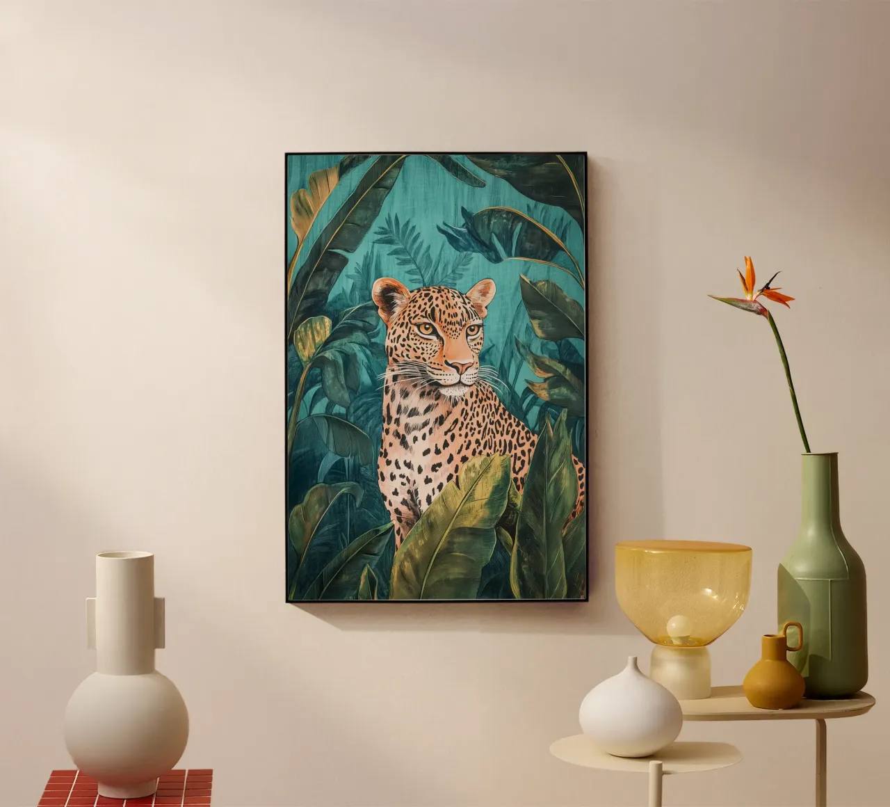 Leopardi tropicali plexiglass da Carinaprint