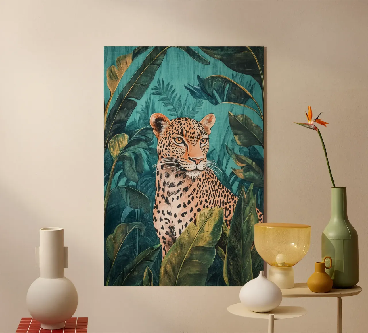 Leopardi tropicali plexiglass da Carinaprint