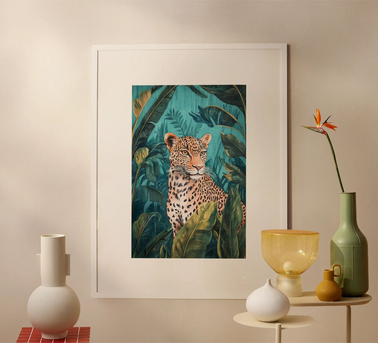 Tropische Leoparden Poster von Carinaprint