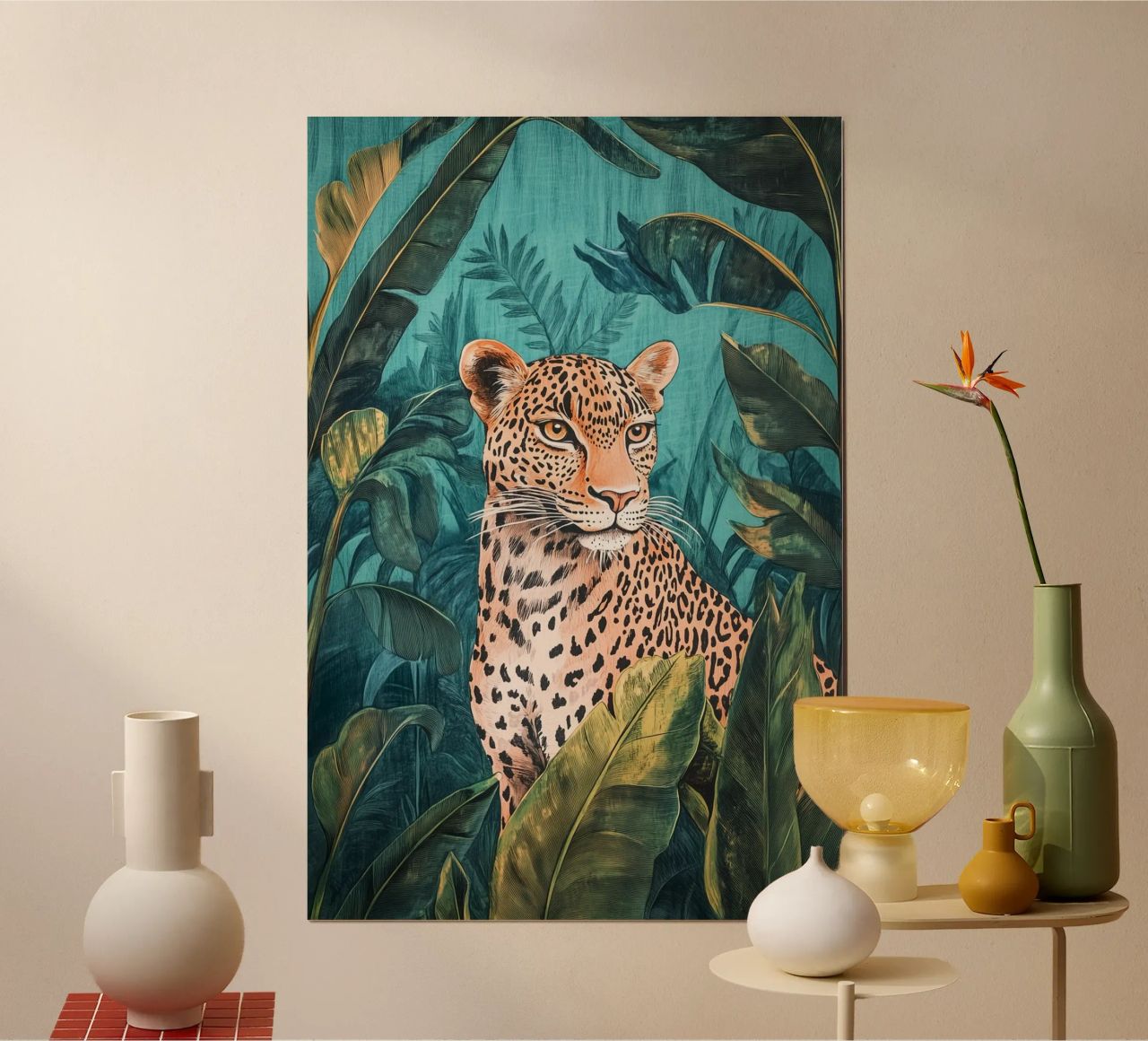 Tropische Leoparden Poster von Carinaprint