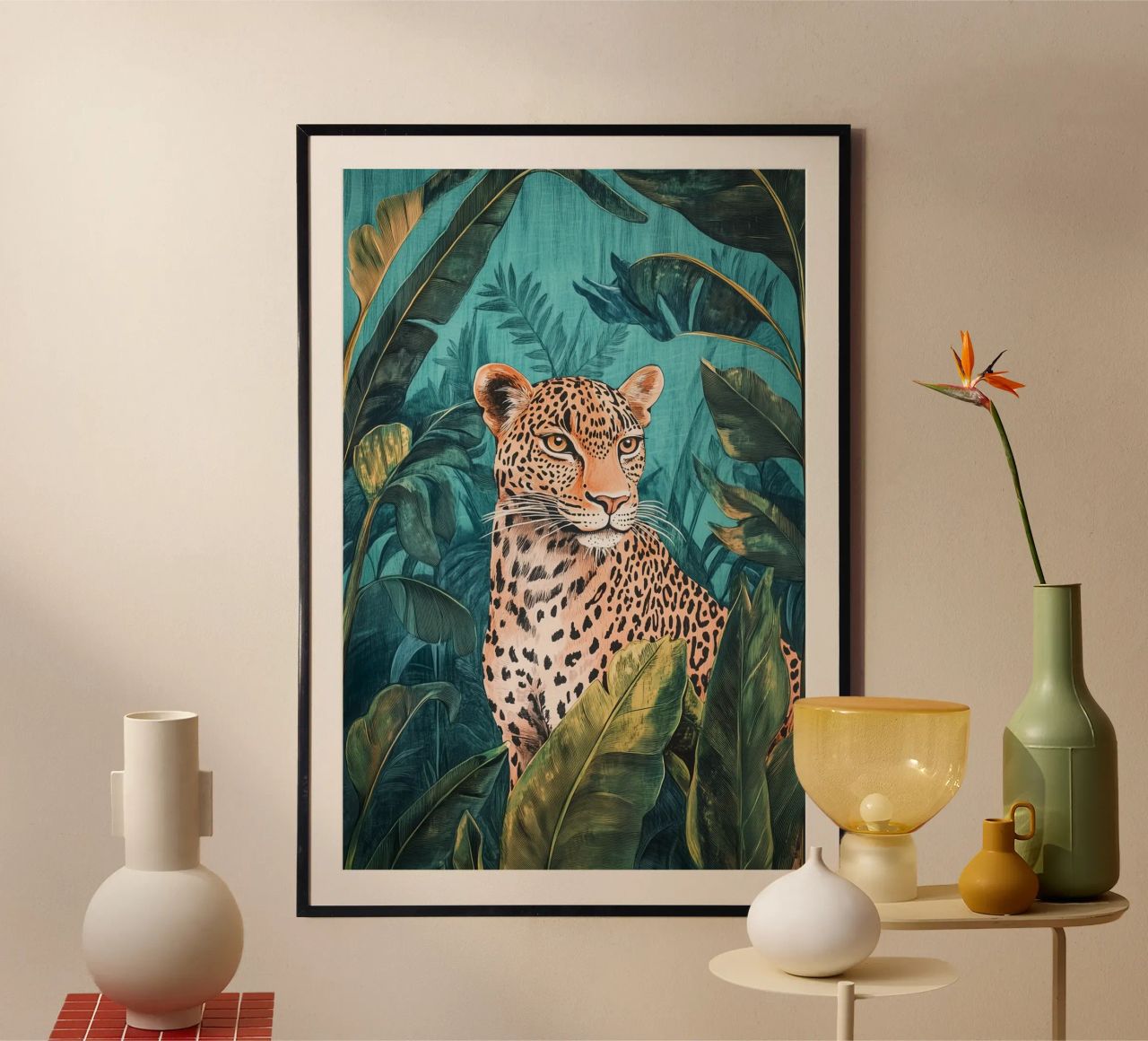 Tropische Leoparden Poster von Carinaprint