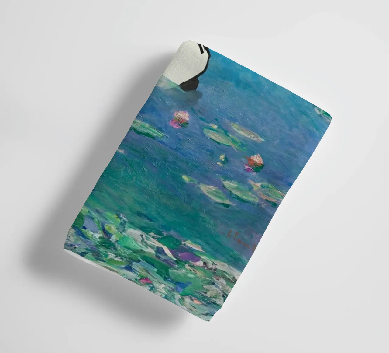 Rana non impressionata in un quadro di ninfee di Monet asciugamano da bagno da Peaches Art Prints