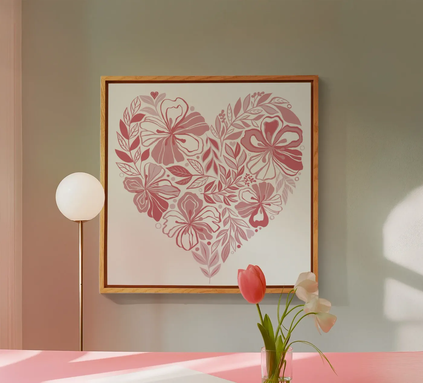 Bellissimo cuore floreale plexiglass da Martina