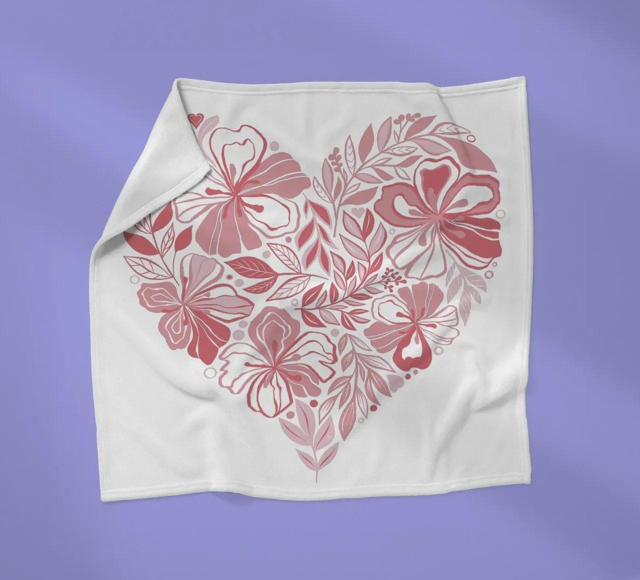 Bellissimo cuore floreale coperta in pile da Martina