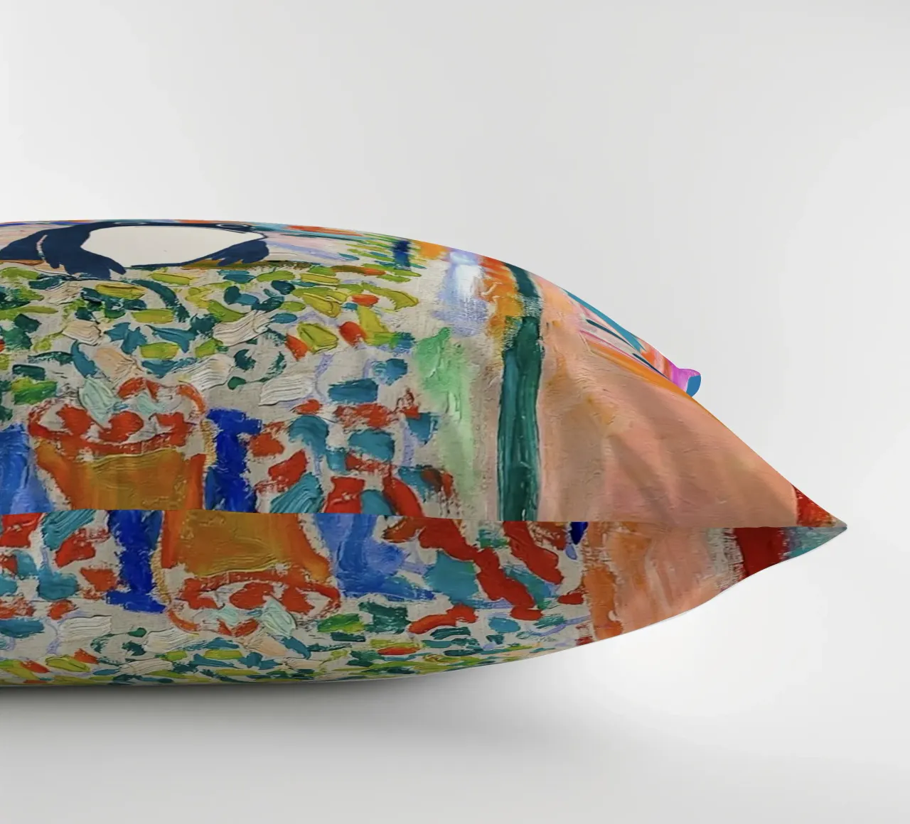 Unimpressed Frog in Matisse Open Window Painting cuscino da Peaches Art Prints