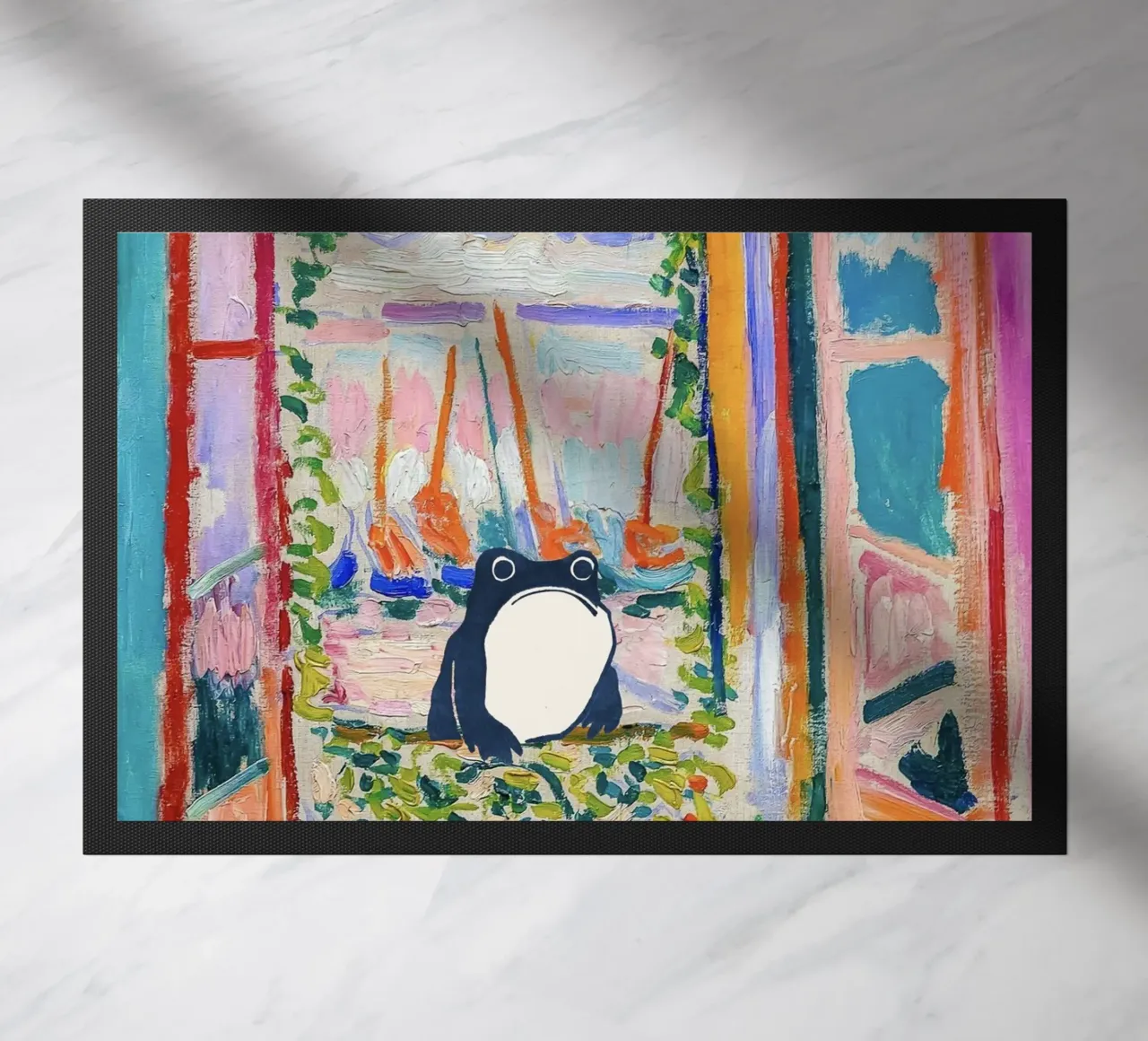 Unimpressed Frog in Matisse Open Window Painting zerbino da Peaches Art Prints