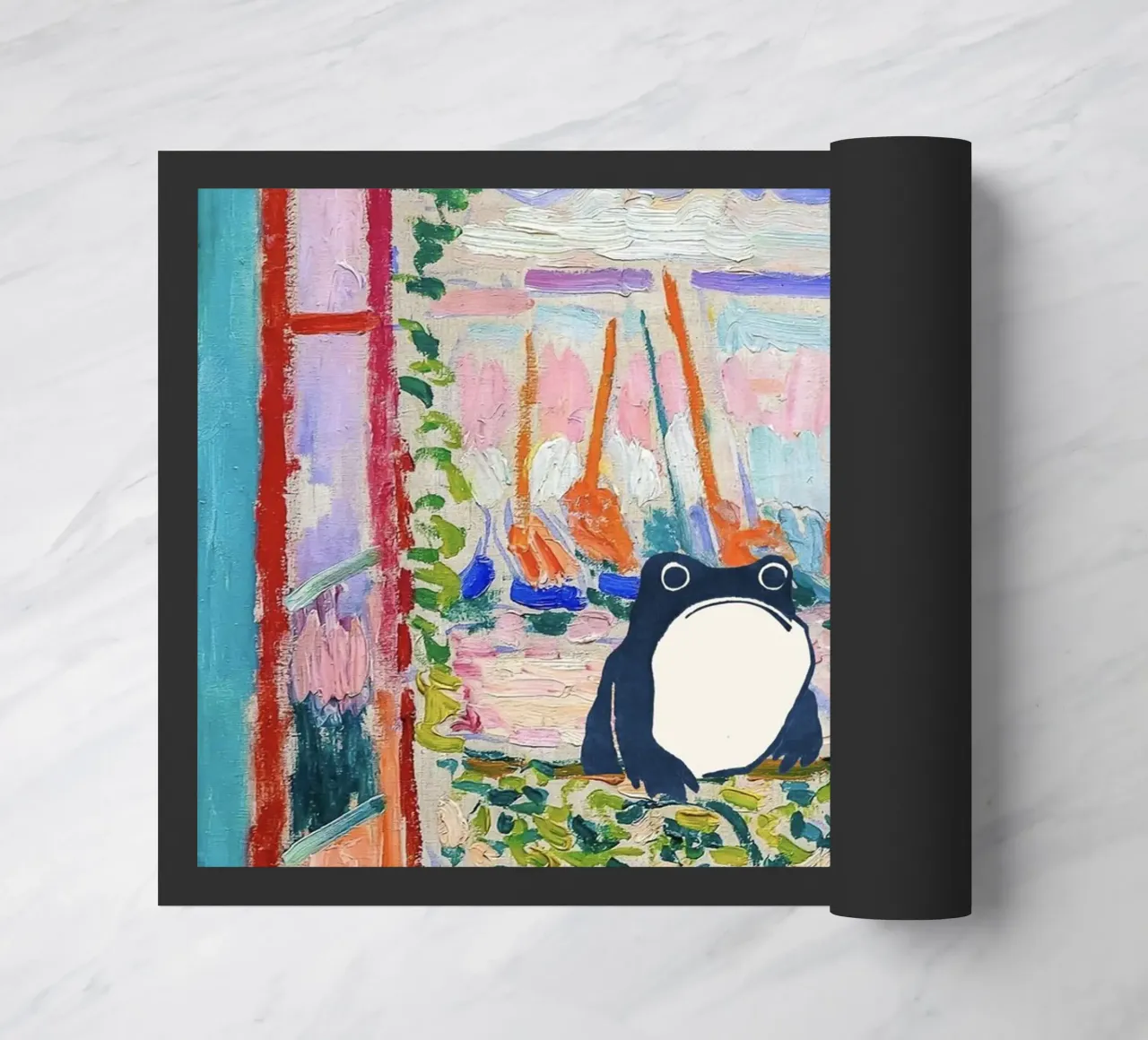 Unimpressed Frog in Matisse Open Window Painting zerbino da Peaches Art Prints