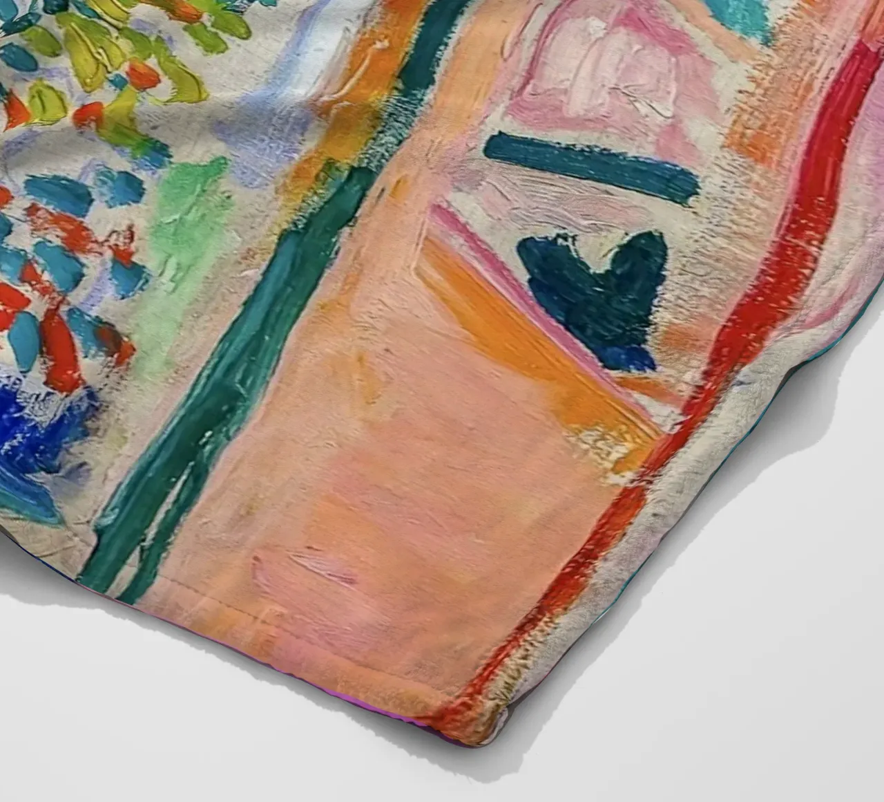 Unimpressed Frog in Matisse Open Window Painting coperta in pile da Peaches Art Prints