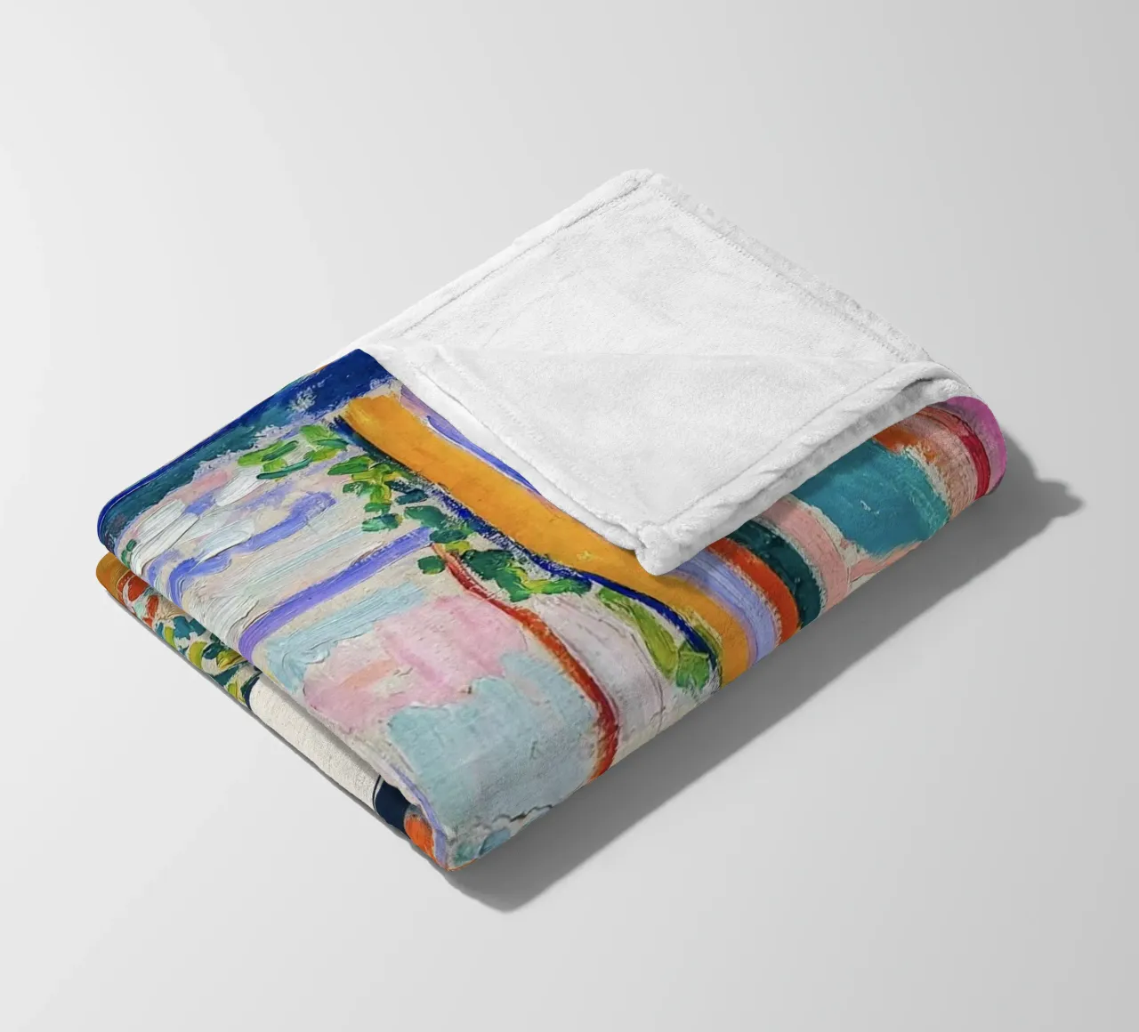 Unimpressed Frog in Matisse Open Window Painting coperta in pile da Peaches Art Prints