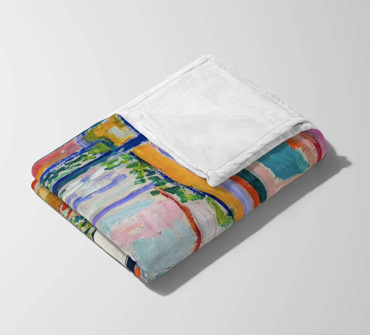 Unimpressed Frog in Matisse Open Window Painting coperta in pile da Peaches Art Prints