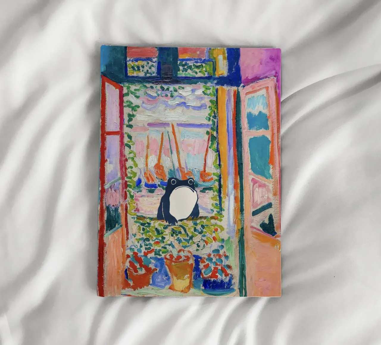 Unimpressed Frog in Matisse Open Window Painting diario da Peaches Art Prints