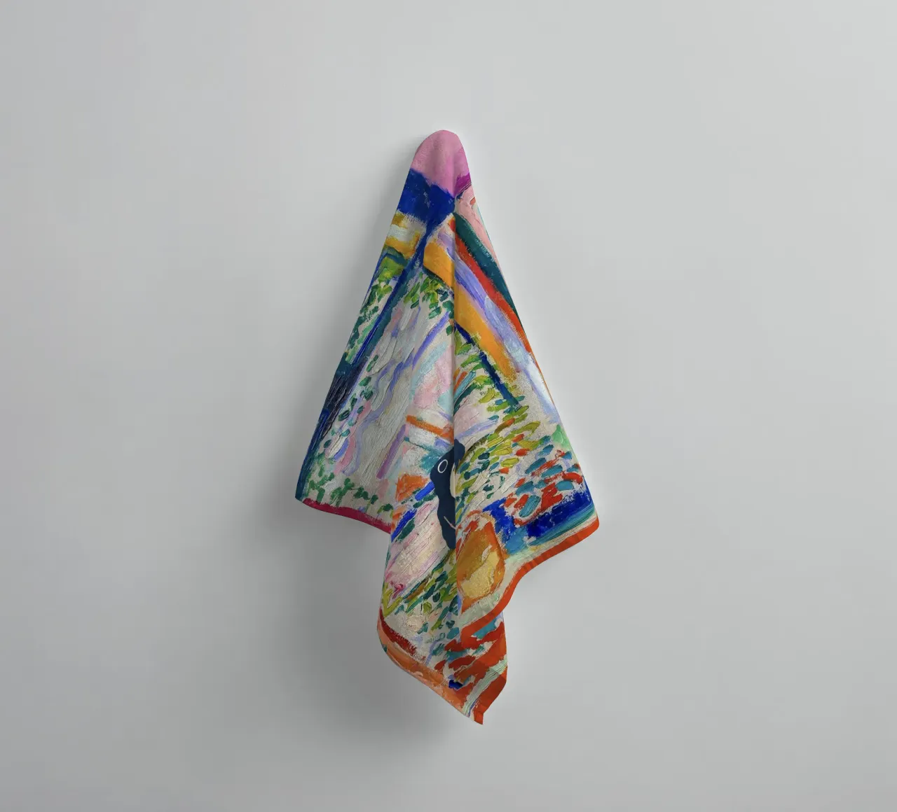 Unimpressed Frog in Matisse Open Window Painting asciugamano da bagno da Peaches Art Prints