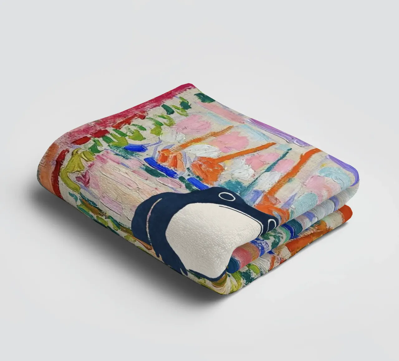 Unimpressed Frog in Matisse Open Window Painting asciugamano da bagno da Peaches Art Prints