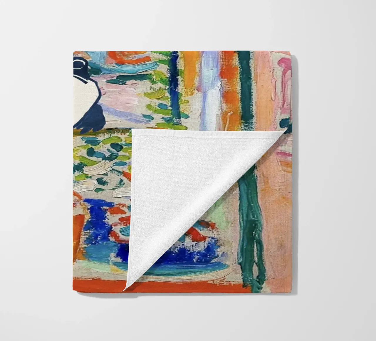 Unimpressed Frog in Matisse Open Window Painting telo mare da Peaches Art Prints