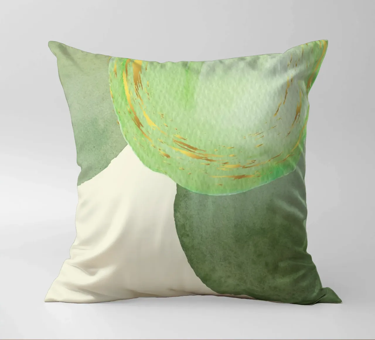 Green-Form-Goldig-Aquarell cuscino da AESTHETIC VIBES by Isabel