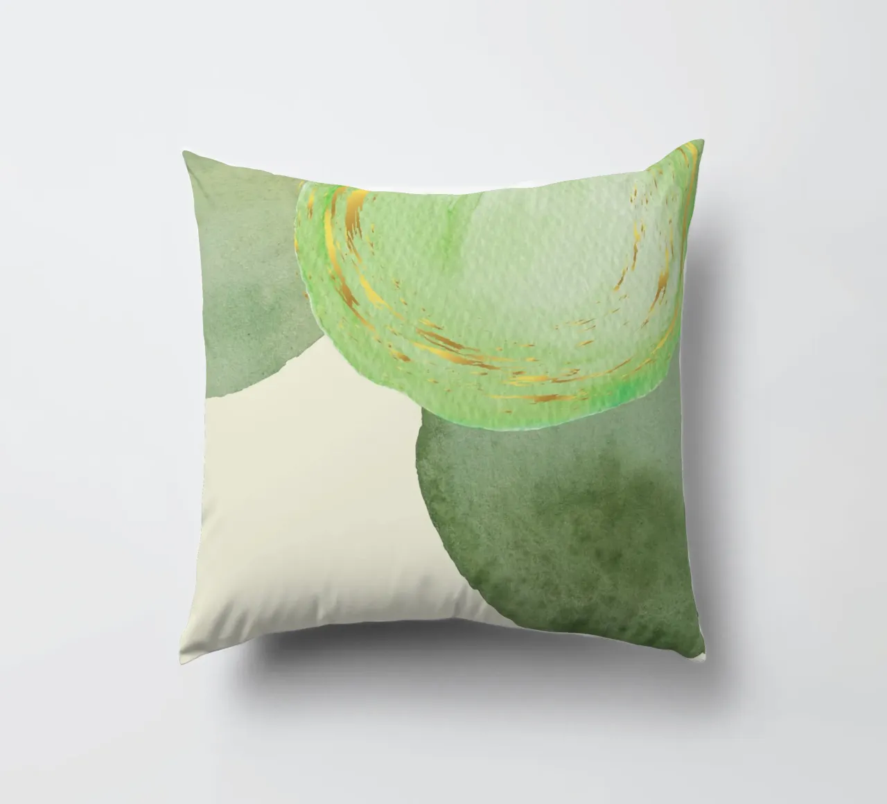 Green-Form-Goldig-Aquarell cuscino da AESTHETIC VIBES by Isabel