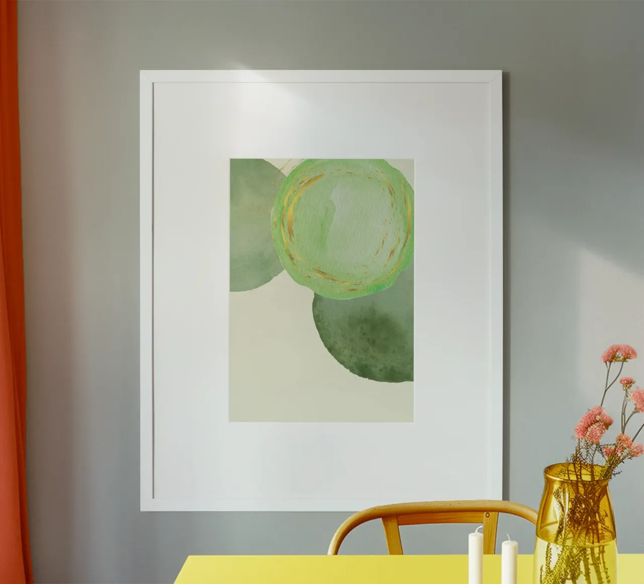 Green-Form-Goldig-Aquarell poster da AESTHETIC VIBES by Isabel