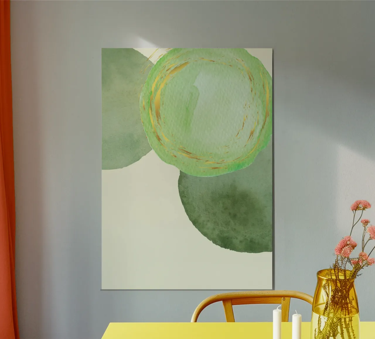 Green-Form-Goldig-Aquarell poster da AESTHETIC VIBES by Isabel