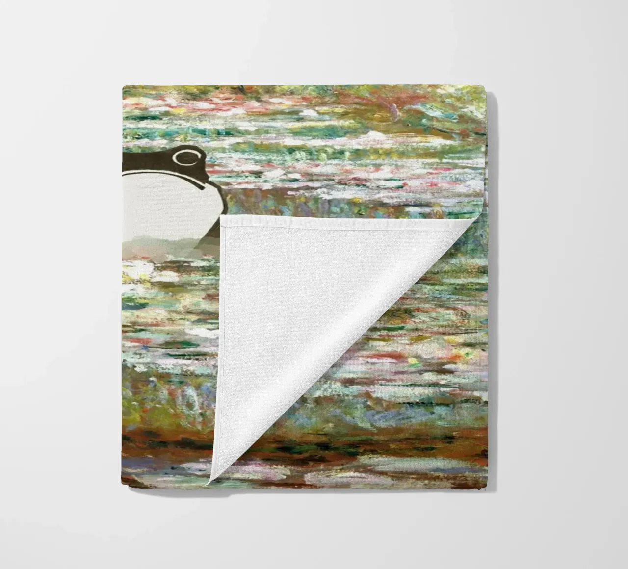 Monet, Ponte di rane su uno stagno di ninfee telo mare da Peaches Art Prints