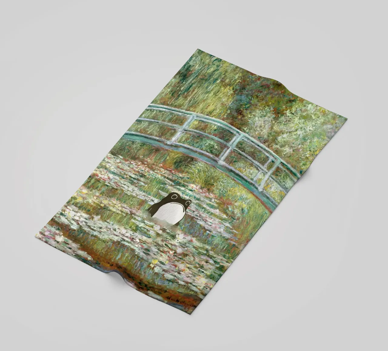 Monet, Ponte di rane su uno stagno di ninfee telo mare da Peaches Art Prints