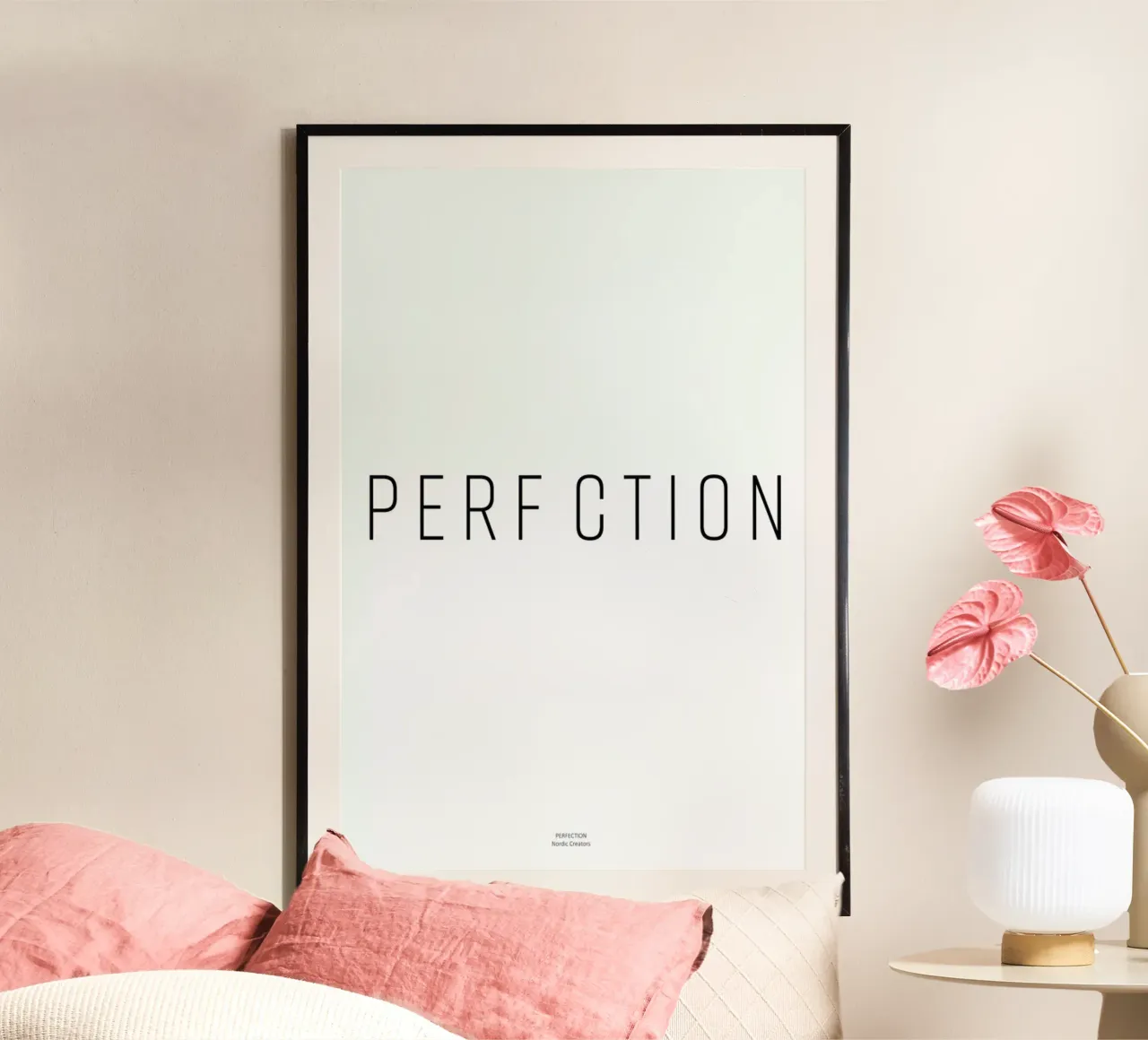 Perfection poster avec cadre en aluminium de Nordic Creators
