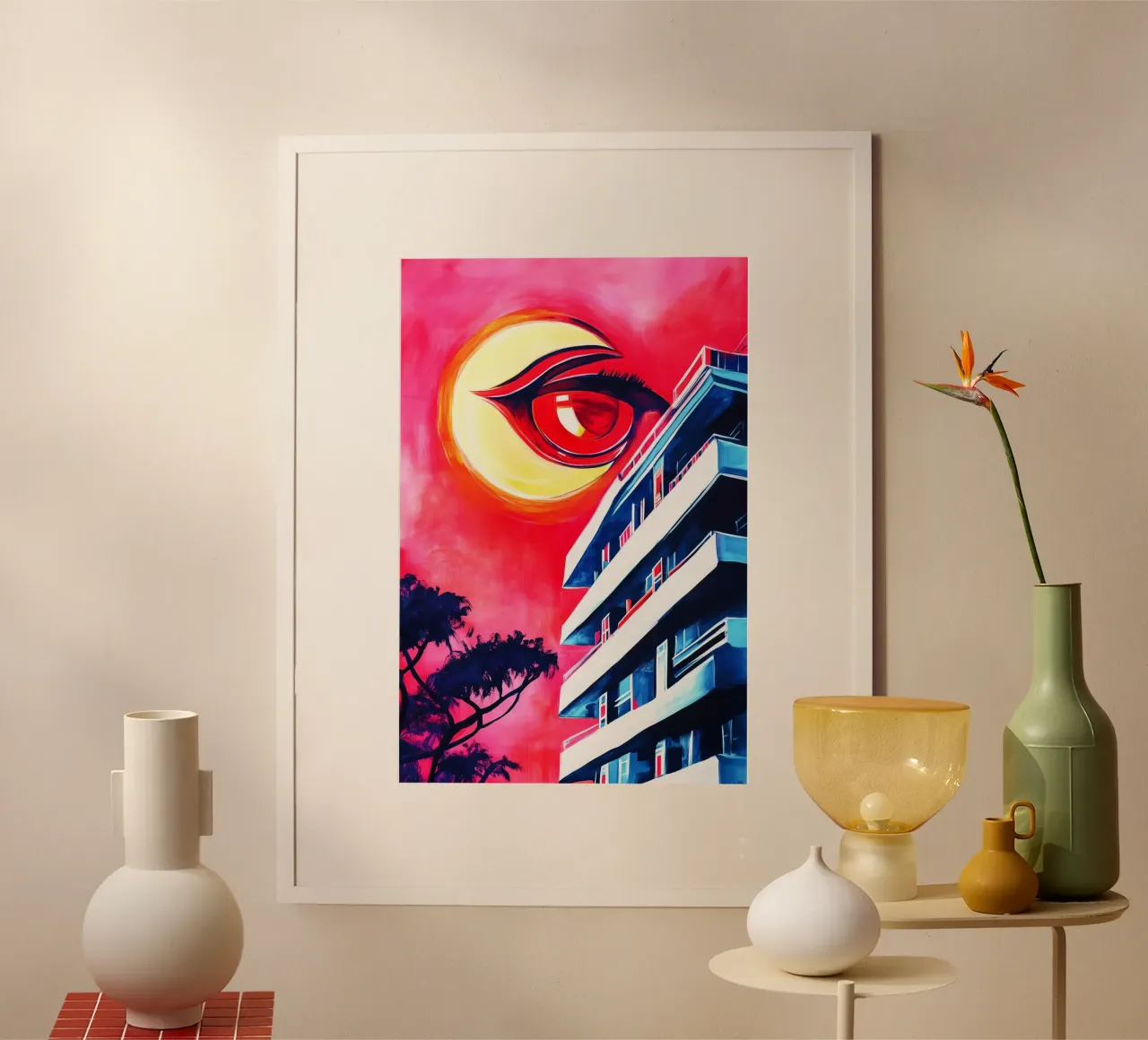 L'occhio onniveggente poster con telaio in plastica da melipo-art