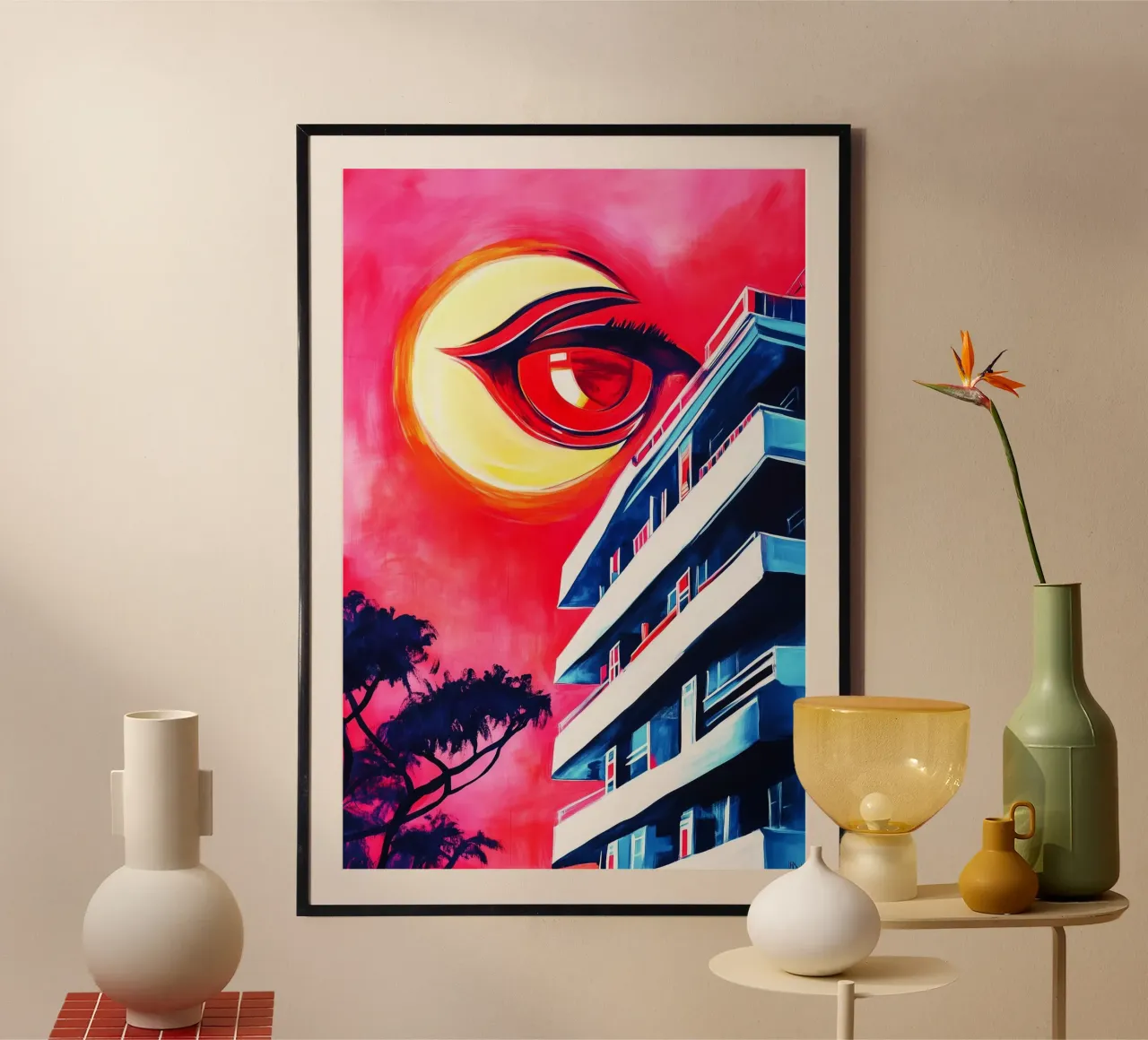 L'occhio onniveggente poster con telaio in plastica da melipo-art